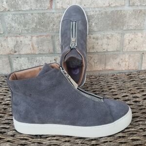 FRYE Lena Zip HigTop Sneaker Booties Gray Suede(Women 8.5)3471327GIO Casual Shoe